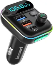 LENCENT FM Transmitter In-Car Adapter, Wireless Bluetooth 5.0 Radio Car Kit,T...