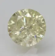Cert 1.06 Carat Light Yellow SI2 Round Brilliant Natural Enhanced Diamond 6.28mm