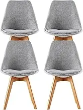 SJIALEN Kitchen Dining Chair,Backrest Leisure Chairs for Dining Bedroom Living Room Balcony Office Computer Chair Set of 4 Chairs(Color:Gray)