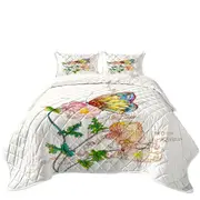 Art Drawing Butterfly JM Design Coverlet