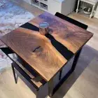Epoxy Table, Black Resin Epoxy Live Edge Epoxy Walnut Coffee & Dining Table Tops