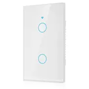 WiFi Smart Wall Touch Light Switch for Alexa Google 2 Gang White