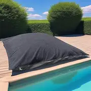 Home Outdoor Square BeanBag Sofa Cover Chairs Bean Bag Cover with Inner Liner No Filler Pillowsac Beanbag Pouf Salon Lounger Sofa Bed(Dark Grey)