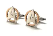 Officer Emblem Cufflinks Silver Shield Gold Ring Space Badge Cuff Links Cosplay