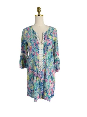 Lilly Pulitzer Womens Hollie Tunic Dress Small Soliel Pink Good Hare Day Resort