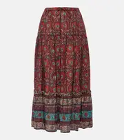 [Ulla Johnson] Ulla Johnson Paige printed cotton-blend midi skirt AU 8 multicoloured