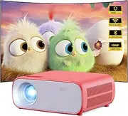 Wielio Full HD 1080P Projector with 4K Support, Bluetooth and WiFi, 18000 Lumen HD Display, Support 30-200 Inch Projection Size, Compatible with iOS/Android/Laptop/Xbox (Red)