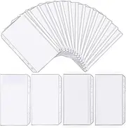 A6 Binder Pockets Transparent PVC Zip Folder Budget Envelopes 12Pcs for Office School (A6 Zipper Bag)