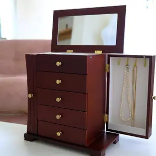 【Ms. box 箱子小姐】美式風格頂級木製珠寶箱/飾品盒/收納盒(獨特項鍊收納款式珠寶箱)