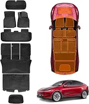 X-CAR 2-in-1 Boot Liners Front Mats Set for Tesla Model Y Juniper 2025-Onwards All Weather Front Toolbox Cargo Car Trunk Interior Cover