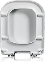 Toilet seat Toilet Seat Square Shape Toilet Seats Soft Close White, Loo Lid Quick Release Hings top Fixing Toilet seat Easy to Clean Bathroom Lid, Square,04a(04b)