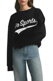 Favorite Daughter Go Sports Sweatshirt in Black/White at Nordstrom, Size X-Small