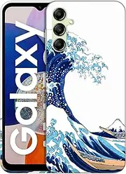 [GlamCase] for Samsung Galaxy A14 5G / 4G, Samsung Galaxy A14 5G / 4G Case - Great Wave Design Printed Sleek Cute Plastic Hard Protective Designer Back Phone Case/Cover for Samsung A14 5G / 4G