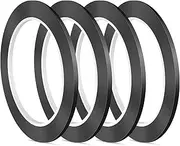 4 Rolls of Whiteboard Tape, Graphic Tape Accessories, Self-Adhesive Whiteboard Tape for Chart Tape, Art Tape, Gridding, Graphic Tape, Marking Tapes for School, Office, Scrapbooking, Notebook (Black)