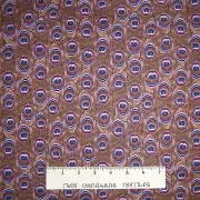 Goin' Wild Fabric - Purple & Brown Packed Peacock Feather - RJR Dan Morris YARD