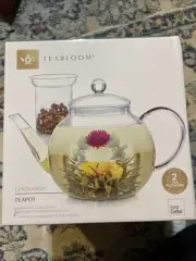 TEABLOOM Borosilicate Glass Teapot with Loose Tea Infuser 40OZ / 2 Green Tea