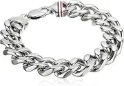 [Tommy Hilfiger] Men's Jewelry Stainless Steel Chunk Chain Bracelet, Color: Silver (Model: 2700261), Standard, Stainless Steel, no gemstone