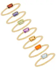 Tiramisu 14K Plated 2.16 ct. tw. Gemstone Ring Set