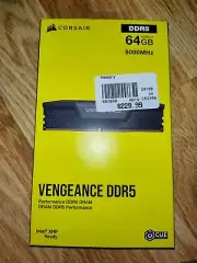 New CORSAIR VENGEANCE DDR5 6000MHz 64GB KIT 2X32 CMK64GX5M2B6000C40L