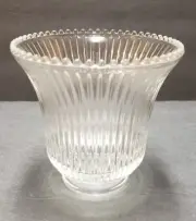 2 1/4" Fitter Ribbed Glass Shade Beaded Top For Ceiling Fan Wall Sconce Used 83J