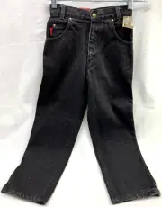 NOS BUGLE BOY Black Denim Jeans 750 Classic Style Size 7 Slim Easy Fit w/Tags
