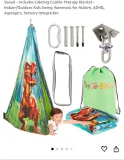 Sensory Swing Dinosaur Themed With Blanket For Indoor and Outdoor Hammock