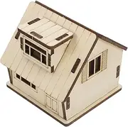 GANAZONO Miniature House Tiny Homes Dollhouse Building Supplies House Mini House Building Kit House Model Sand Table Model Materials Furniture Accessories Wooden Khaki