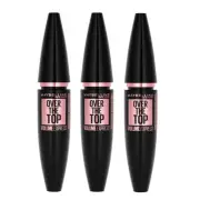 3x Maybelline Volume Express Over the Top Mascara Black 01