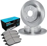 For Altima,Maxima,Sentra,Safrane,Juke R1 Concepts eLine Rear Plain Brake Rotors Kit + Ceramic Pads