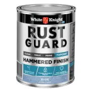 White Knight Rust Guard Gloss Blue Hammered Finished Paint - 1L