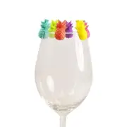 Pineapple Model Glass Marker 6pcs Set Silicone Drink Wine Beer Glass Markers ...