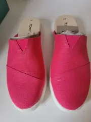 TOMS Alpargata Size 7 Mallow Slip On Mule Shoes Womens Raspberry Pink Casual NEW