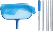Pool Skimmer Net Adjustable Length Professional Swimming Pool Cleaning Net Leaf Skimmer Net for Ponds Fountains Plastic Aluminium Alloy 39.2 x 30cm 38.3cm