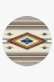 245' Round | Machine Washable Runner Rug | Kid & Pet Friendly | Indoor Rug | Saltillo Polychrome Rug | Ruggable