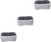 OHPHCALL 3pcs Inflatable Foot Rest Pillow Plane Foot Support Comfortable Travel Footrest Flocking Fabric Perfect for Flight/train