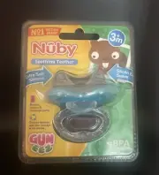 Nuby Soothing Teether Gentle Massage Extra Soft Silicone 3m+ Blue -New & Sealed