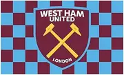 West Ham United FC Chequered Flag (UK Size: One Size) (Claret Red/Sky Blue)