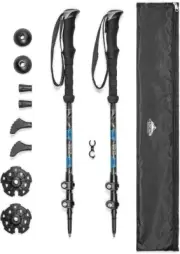 NEW Cascade Mountain Tech Carbon Fiber Trekking Poles EVA grip quick lock - 54"