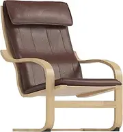 The Duable Poang Chair Cover Replacement is Custom Made Compatible for IKEA Poang Armchair Slipcover Only. (Pu Leather Brown)