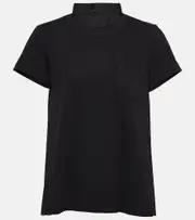 [Sacai] Sacai Pleated cotton jersey T-shirt AU 14 black