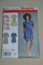 Simplicity 8014 sewing pattern, womens dress, size 6-14