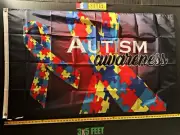Autism Flag FREE SHIPPING Awareness Rainbow Ribbon Puzzle B Hope USA Sign 3x5'