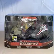 BATTLESTAR GALACTICA Comic Con Titanium Set Colonial Raptor Mark Il & Galactica