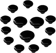 14packs Black Ceramic knobs Ymaiss Round Mushroom Cabinet Dresser Vintage pulls Door Handles Drawer Knob Pull Handle Dresser Pulls Cupboard Wardrobe Drawer knobs with Screws