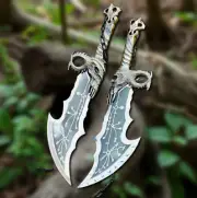 HANDCRAFT Kratos Blades of chaos God of War twin blades with chain Metal Cosplay