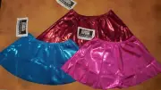 Dance FOIL Spandex LIQUID METAL Pull On SKIRT 3 Color Choices Adult/Child Sze
