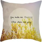 Cushion covers Cushion Covers 50cm x 50cm Beige Brown Tree Cushion Covers Invisible Zipper Sofa Cushions Outdoor Cushions Garden Cushions Decorative Pillows Square Pillow Covers(Yellow Flower Moon,(45
