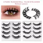 Mink Lashes Fluffy Russian Strip Lashes Fake Eyelashes D Curl False Eyelashes