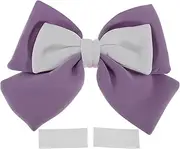 X AUTOHAUX Motorcycle Helmet Accessories Decoration Colorblock Bow for Motorcycle Bicycle Skiing Helmets Purple White Fabric Sticker 1 Set