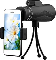 12 X 50 Night Vision Monocular,High Transmittance Monocular for Hunting - Monocular with Tripod and Phone Holder for Bird Watching Camping, Hiking,